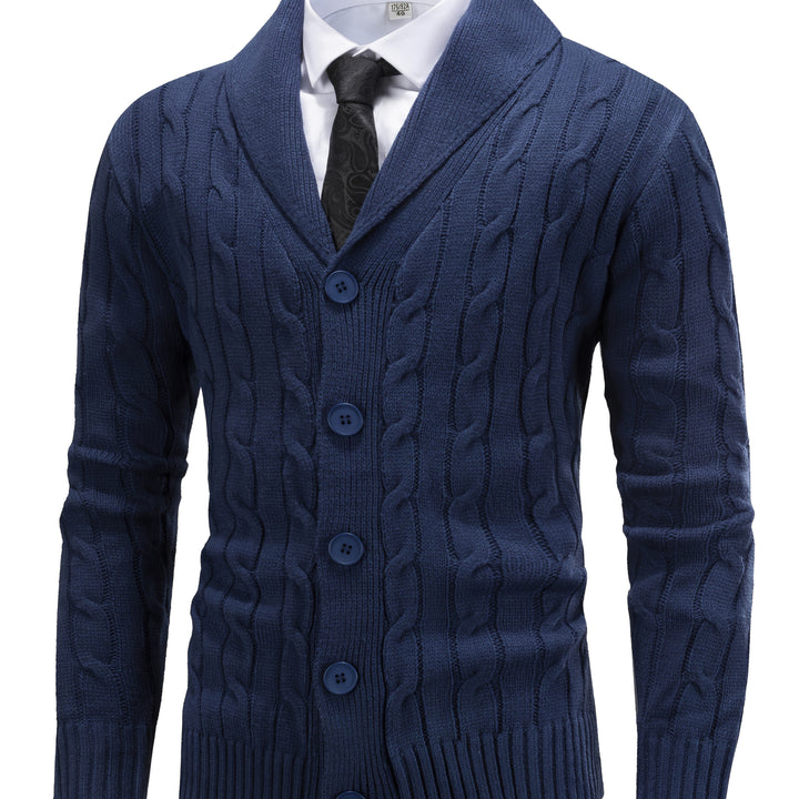 Walter | Schouderkraag Kabelgebreide Cardigan