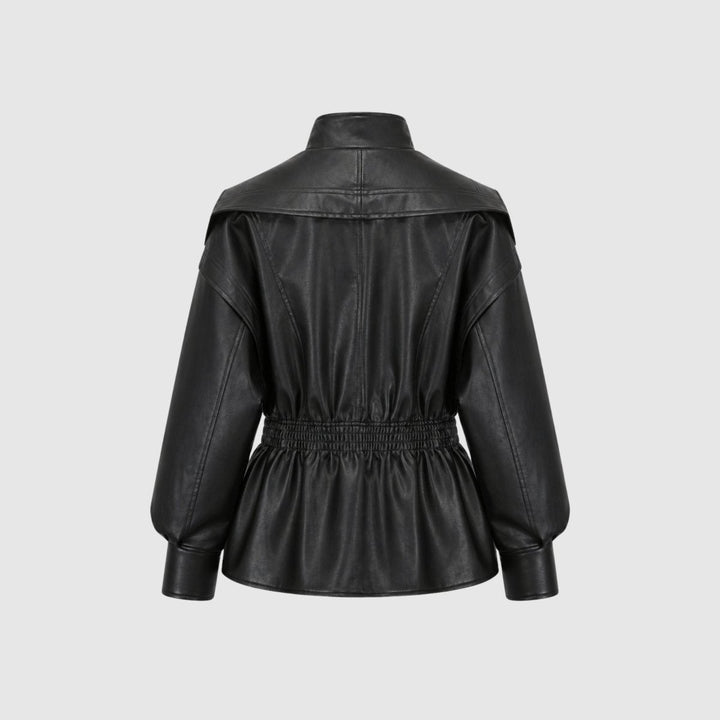 Agnes | Nonchalante Tailored Leren Jas met Notch-Lapel