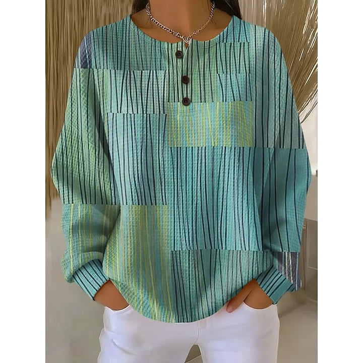 Melody | Sweatshirt met Knopenhalsprint