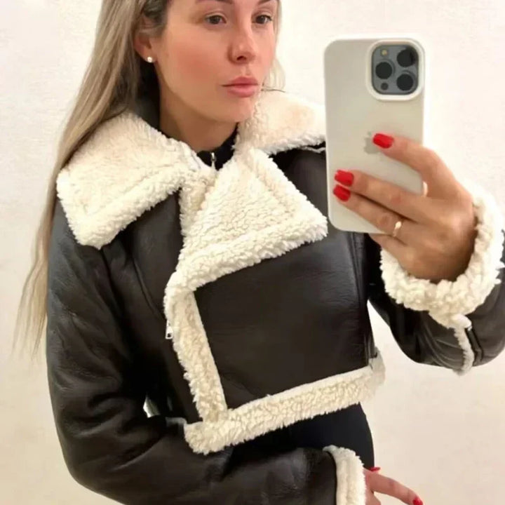 Ursela | Zip-Up Cropped Signature Coat