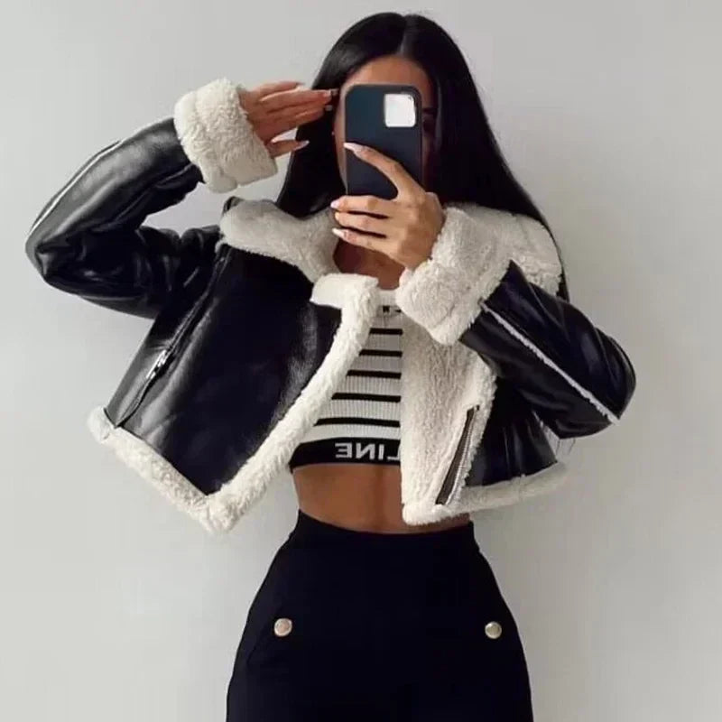 Ursela | Zip-Up Cropped Signature Coat