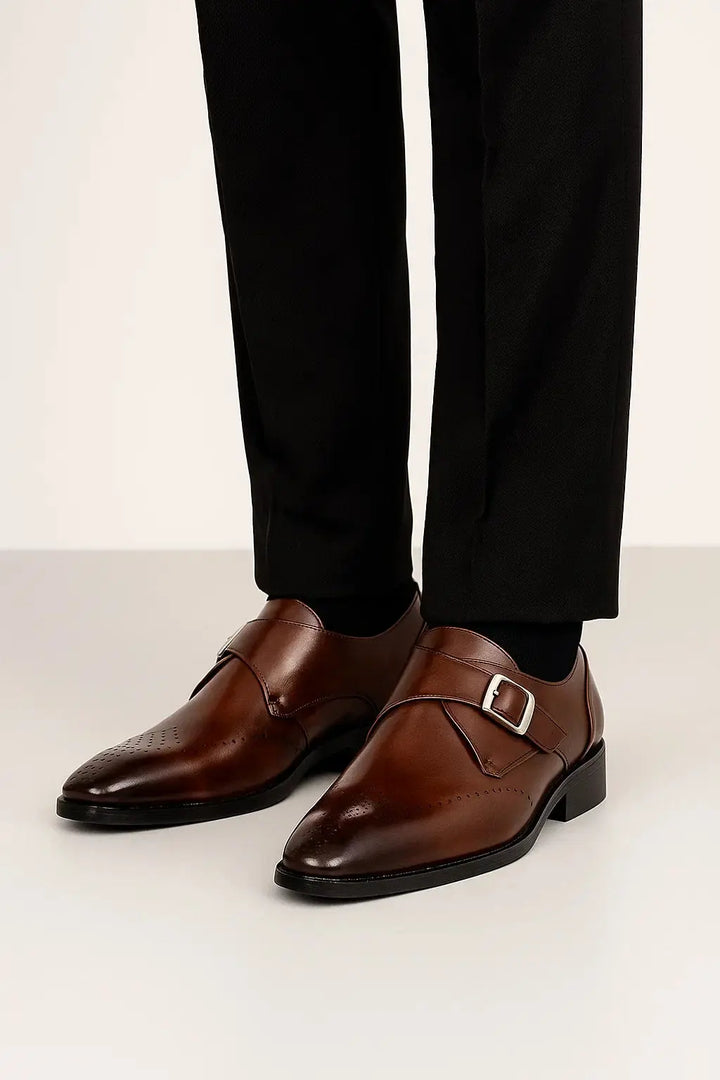 Heren Gespschoenen Leer Elegant Formeel
