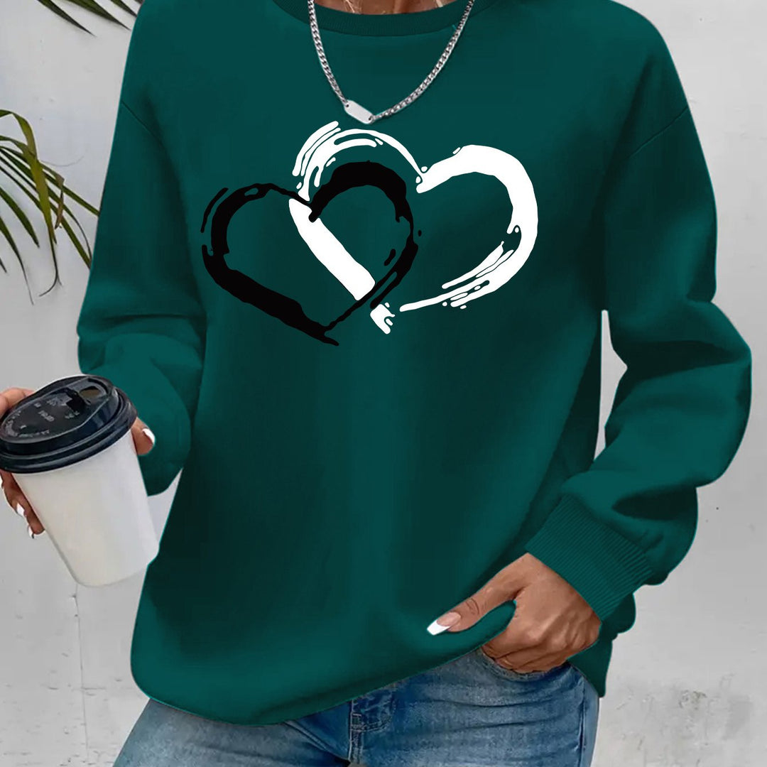ZOEY – DUBBELE HART GRAFISCHE SWEATSHIRT