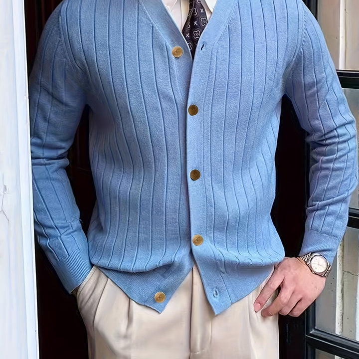 Arthur | Geribbelde Knopen Cardigan