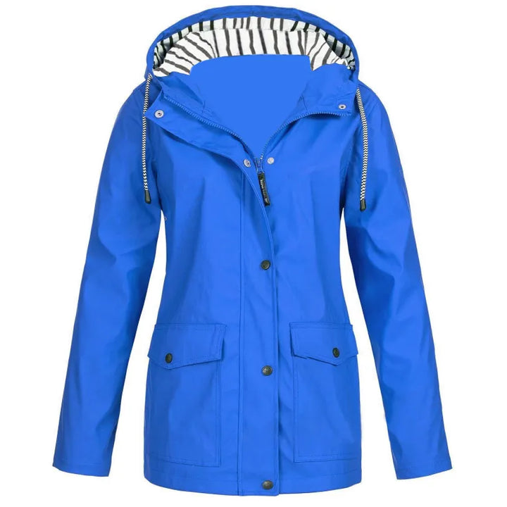 Zoey | Dames regenjas met capuchon en klepzakken