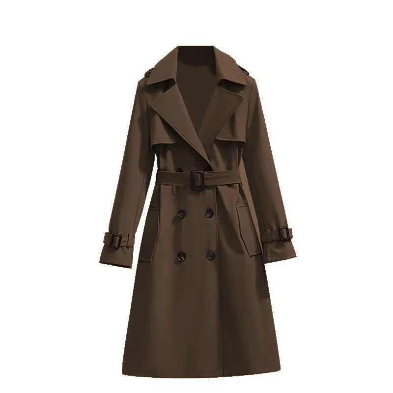 Lina | Dames Trenchcoat met Knoopsluiting en Tailleband