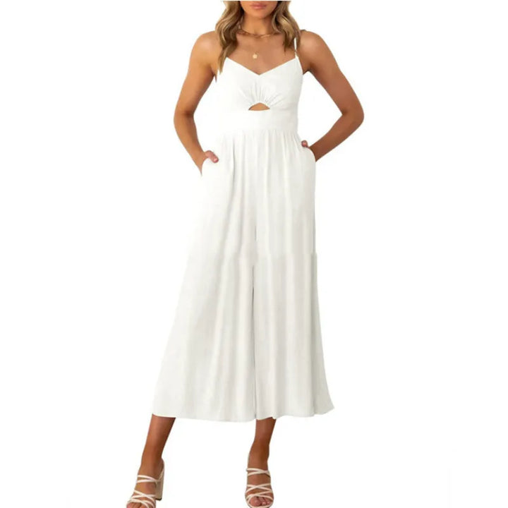 Benedikta | Damesjumpsuit met spaghettibandjes en uitsnijding