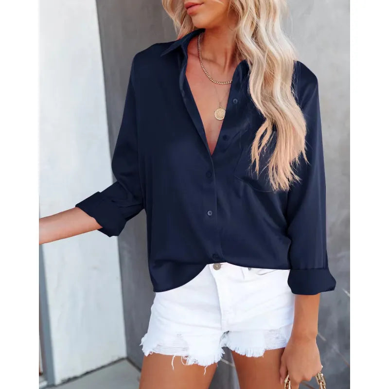 Clarisse | Dames blouse met knoopsluiting en lange mouwen