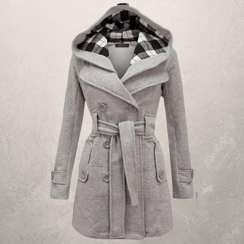 Hooded Belted Coat voor Gezellige Winterstijl