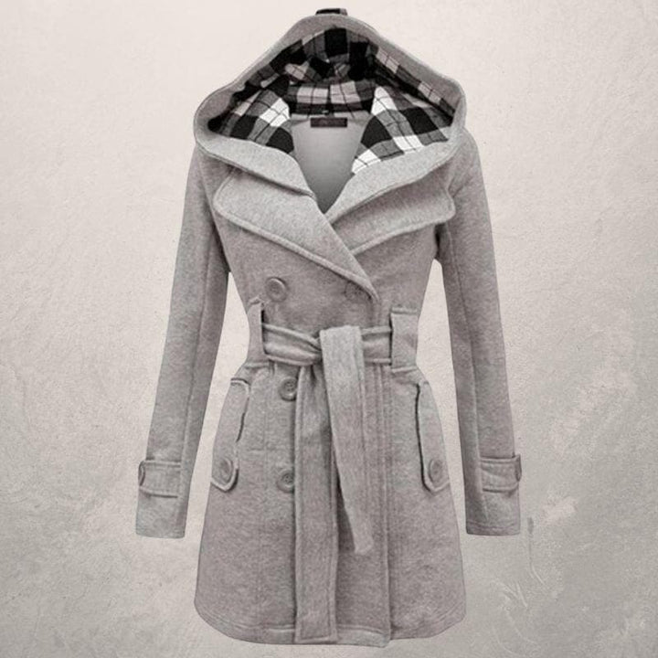 Hooded Belted Coat voor Gezellige Winterstijl