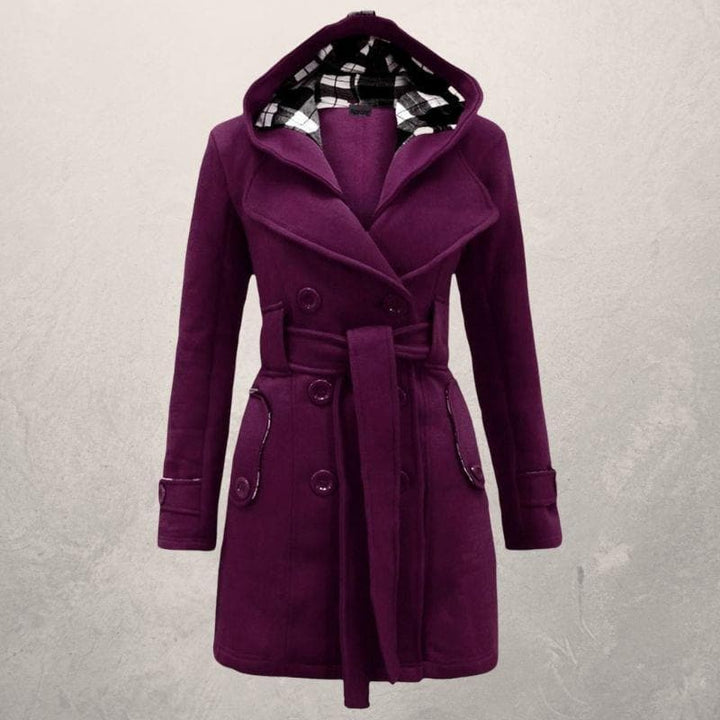 Hooded Belted Coat voor Gezellige Winterstijl