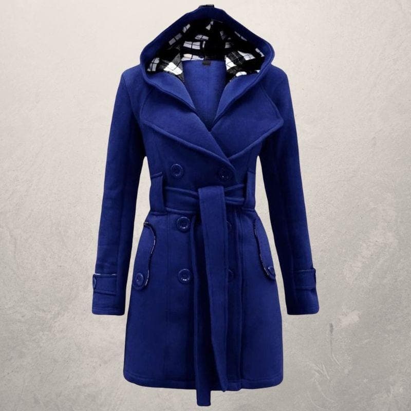 Hooded Belted Coat voor Gezellige Winterstijl