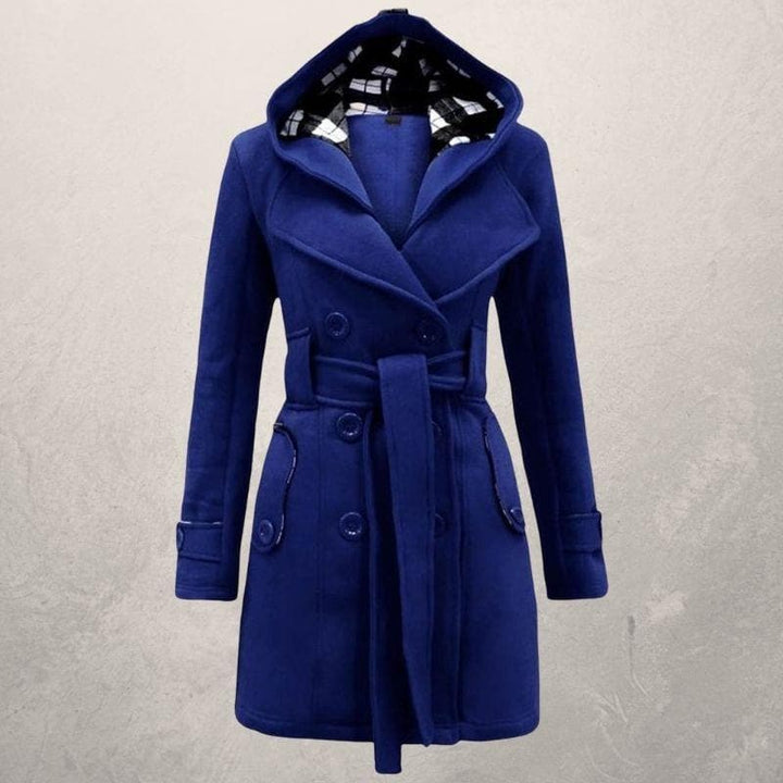 Hooded Belted Coat voor Gezellige Winterstijl