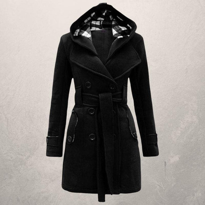 Hooded Belted Coat voor Gezellige Winterstijl