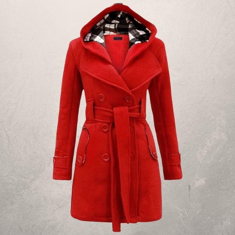 Hooded Belted Coat voor Gezellige Winterstijl