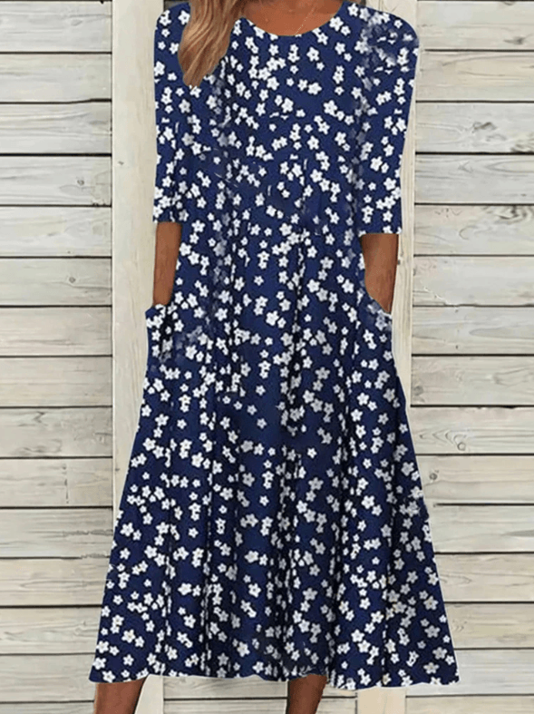Gebloemde Midi-jurk voor Dames
