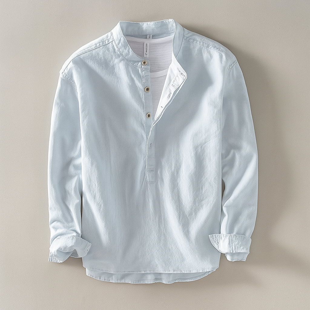 Brad | Heren Langsleeve Henley Shirt