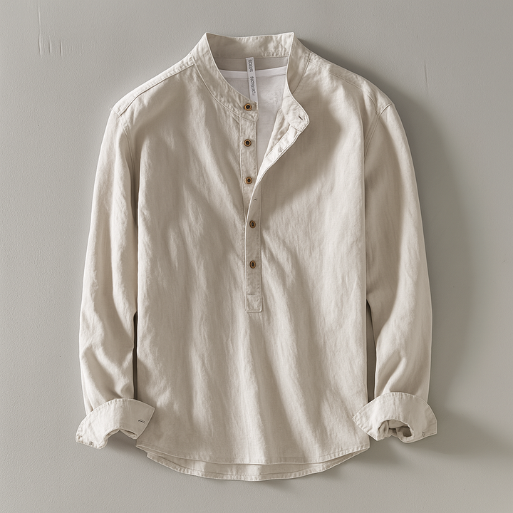 Brad | Heren Langsleeve Henley Shirt