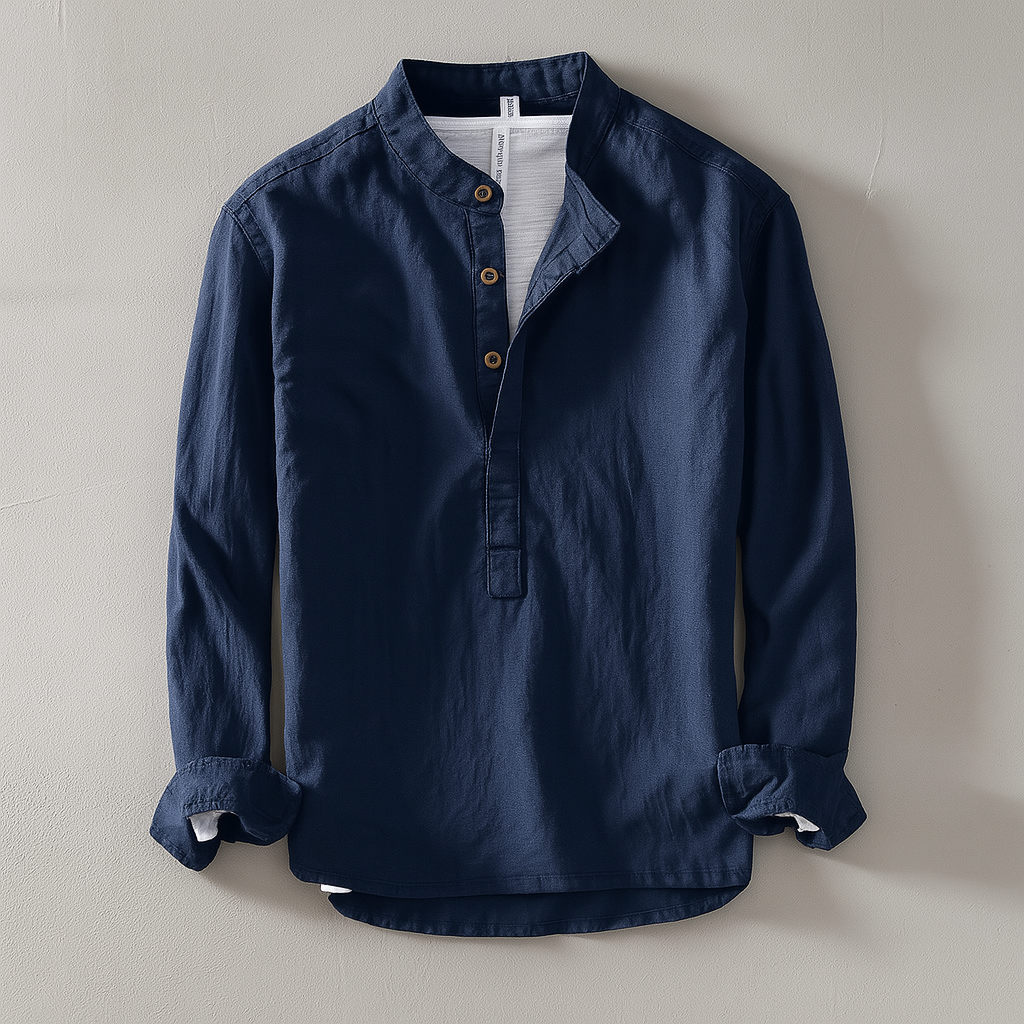 Brad | Heren Langsleeve Henley Shirt