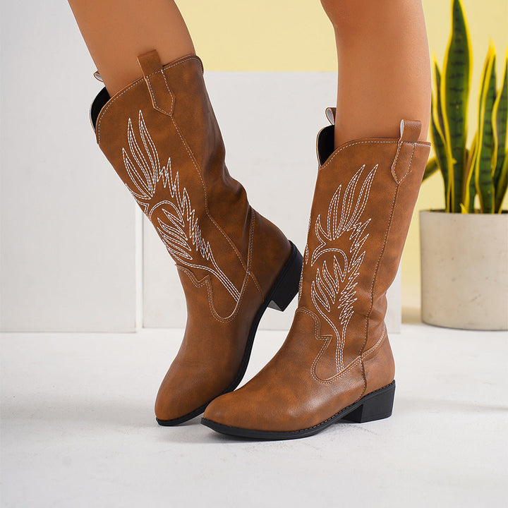 Eline - Hoge Leren Western Cowboy Laarzen Voor Dames