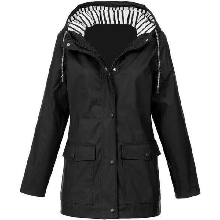 Zoey | Dames regenjas met capuchon en klepzakken