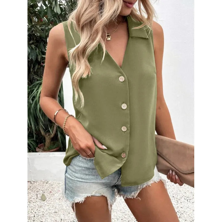 Hazel | Dames Top met Knoopsluiting en Spaghettibandjes
