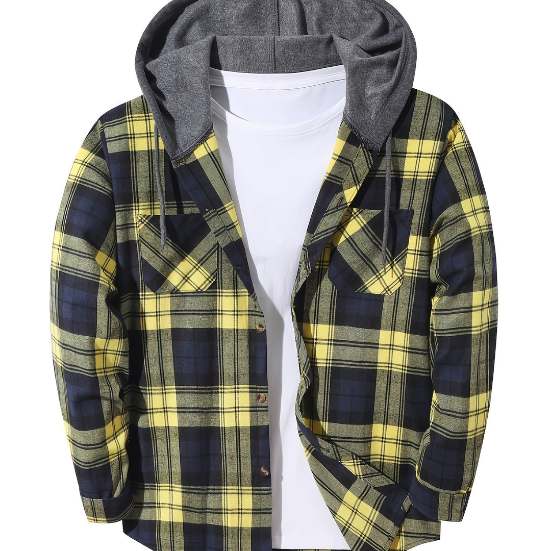 Braxton | Geruit Hooded Shirt