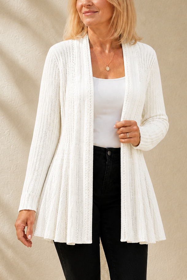 Wearbella – Open-Front Waterfall Brei Cardigan