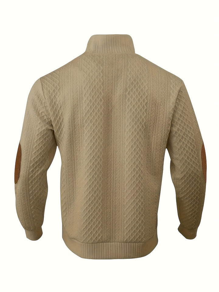 Ronan | Staande Kraag Knop Henley Trui
