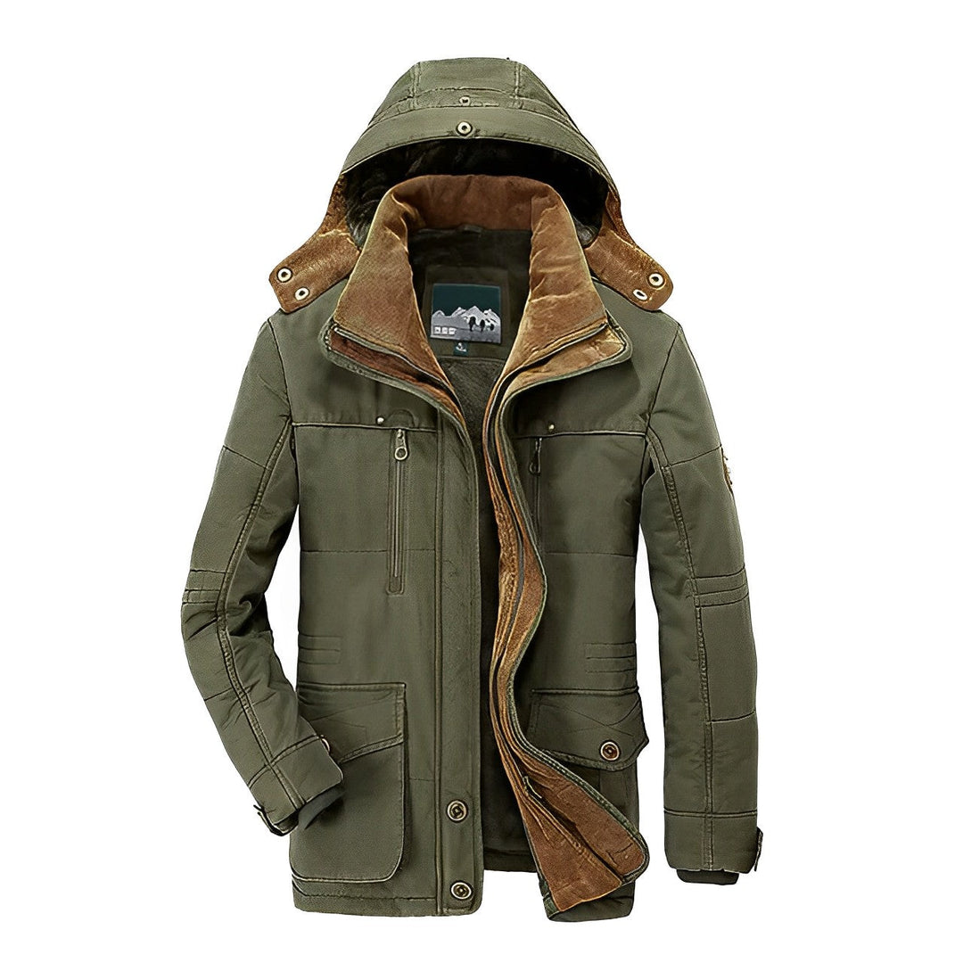 Heren Warme Winter Hooded Parka Jas met Zakken