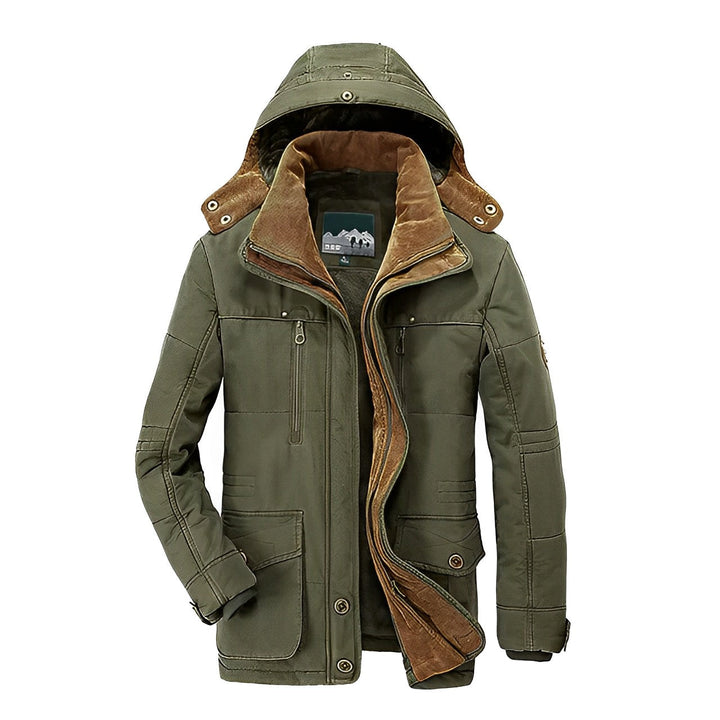 Heren Warme Winter Hooded Parka Jas met Zakken