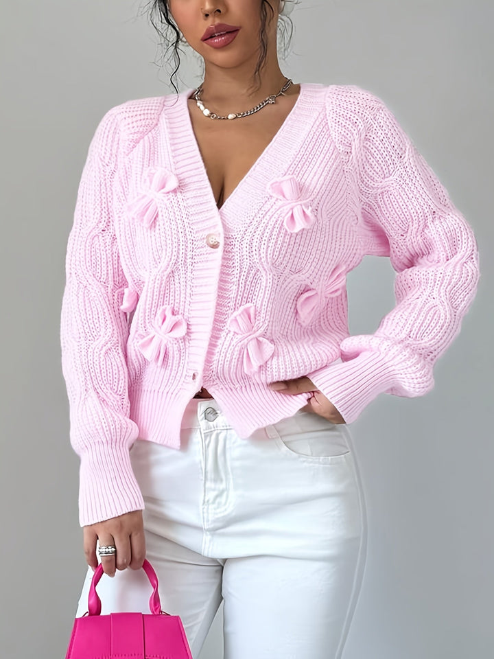 Juniper | Zachte Cardigan met Boogdetail en Lange Mouwen