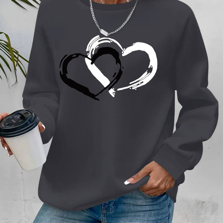 ZOEY – DUBBELE HART GRAFISCHE SWEATSHIRT