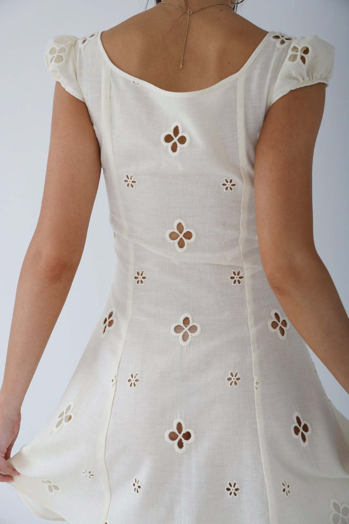 Isabella - Vintage Geborduurde Fishtail Midi-jurk