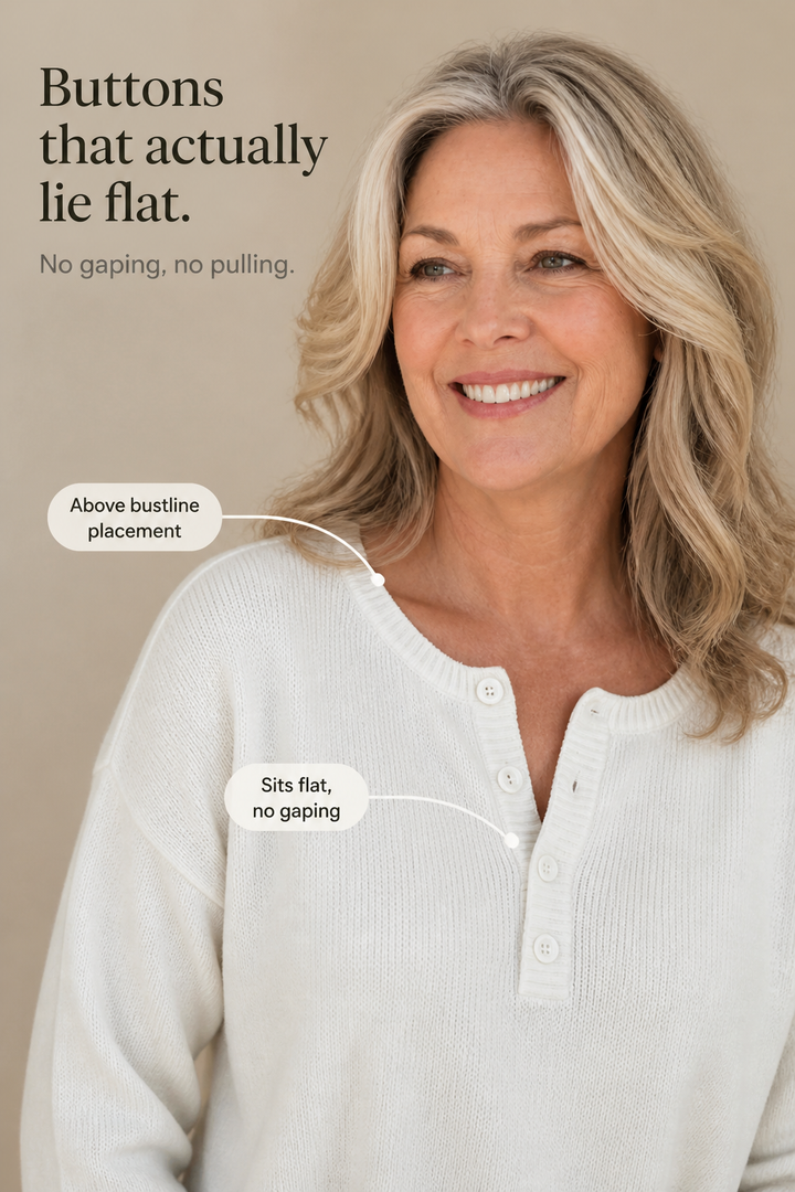 Wearbella – V-hals Knop Placket Breisweater