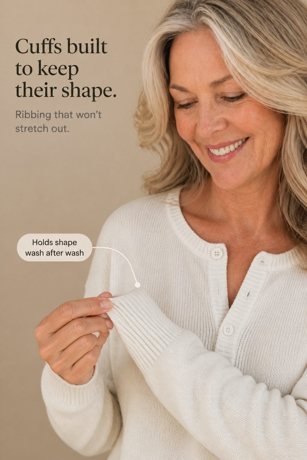 Wearbella – V-hals Knop Placket Breisweater