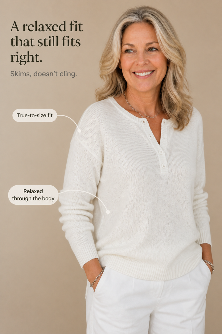 Wearbella – V-hals Knop Placket Breisweater