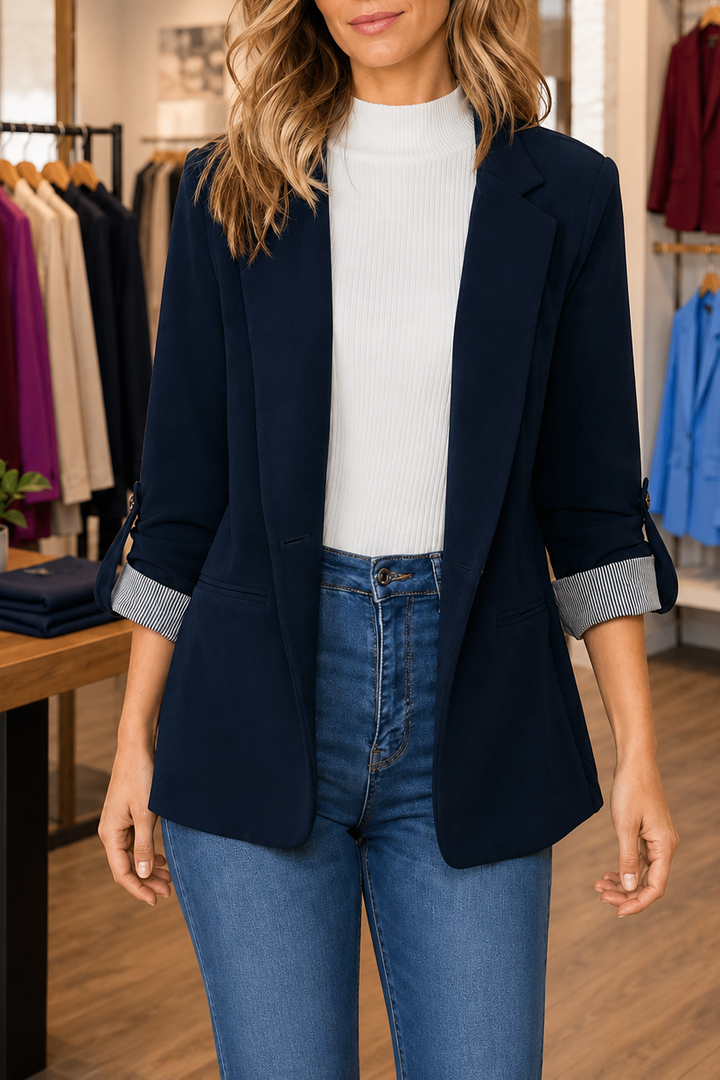 Structria – Zachte Knit Gelaagde Blazer Cardigan