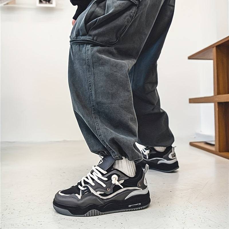 Heren All-Season Vetersportschoenen met Geometrisch Kleurblokpatroon