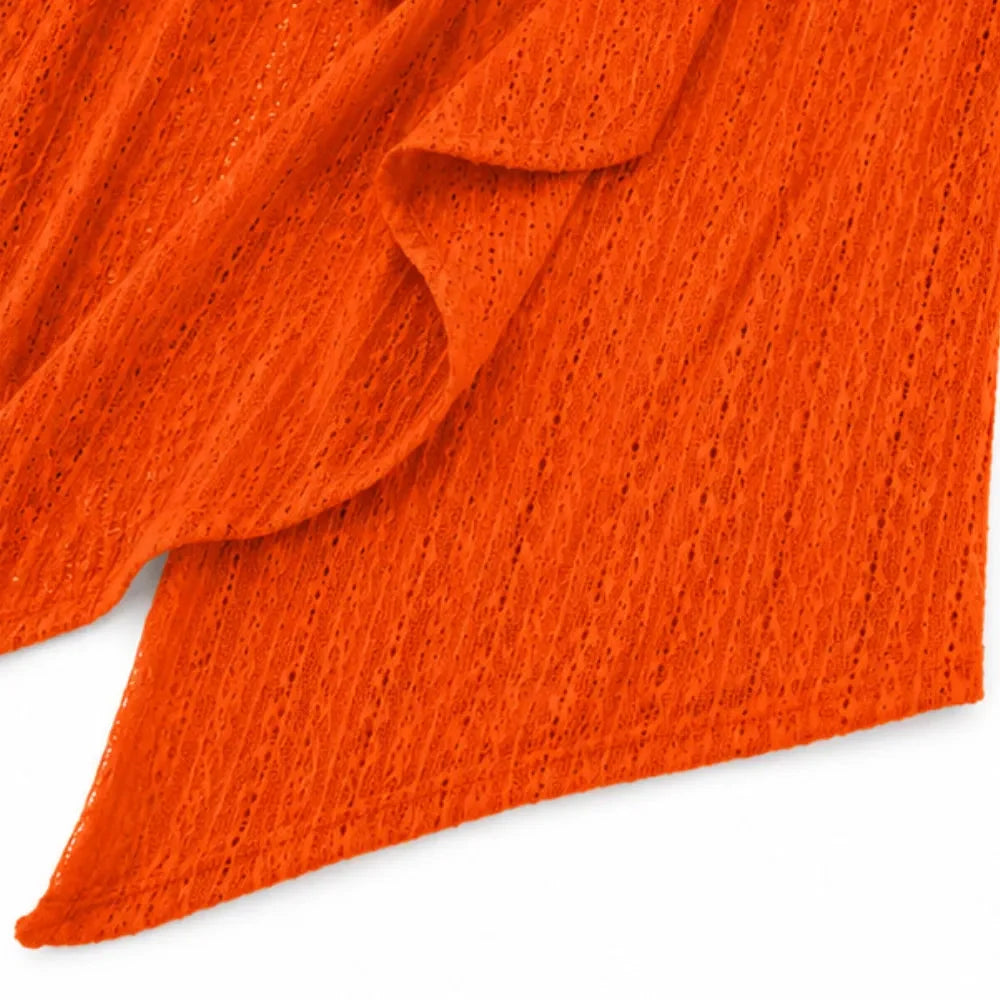 Solelle – Eyelet Waterfall Open-Front Cardigan voor Vrouwen