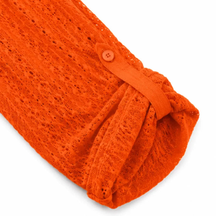 Solelle – Eyelet Waterfall Open-Front Cardigan voor Vrouwen