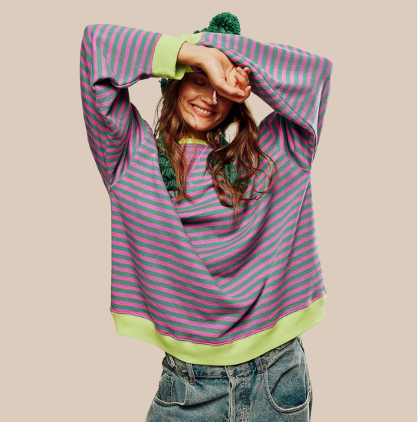 Manie - Gestreepte Oversized Trui
