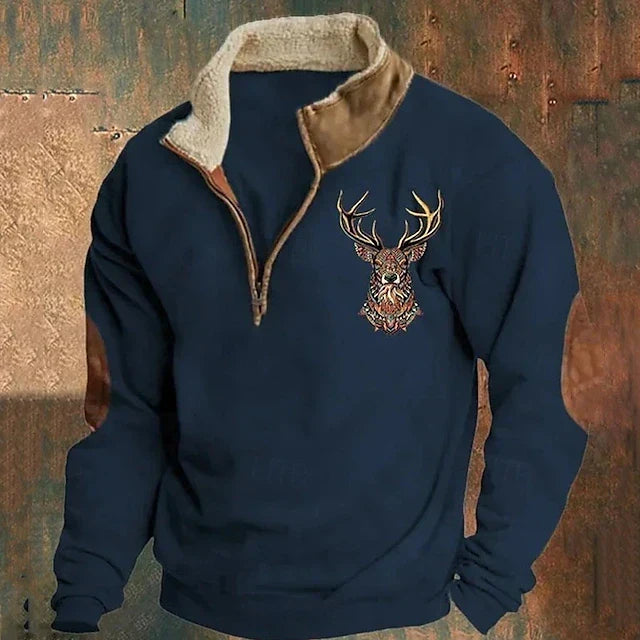 Heren Fleece Pullover Met Kwart Rits