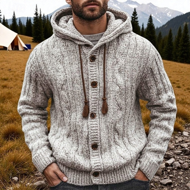 Graham | Kabelgebreide Hoodie Cardigan