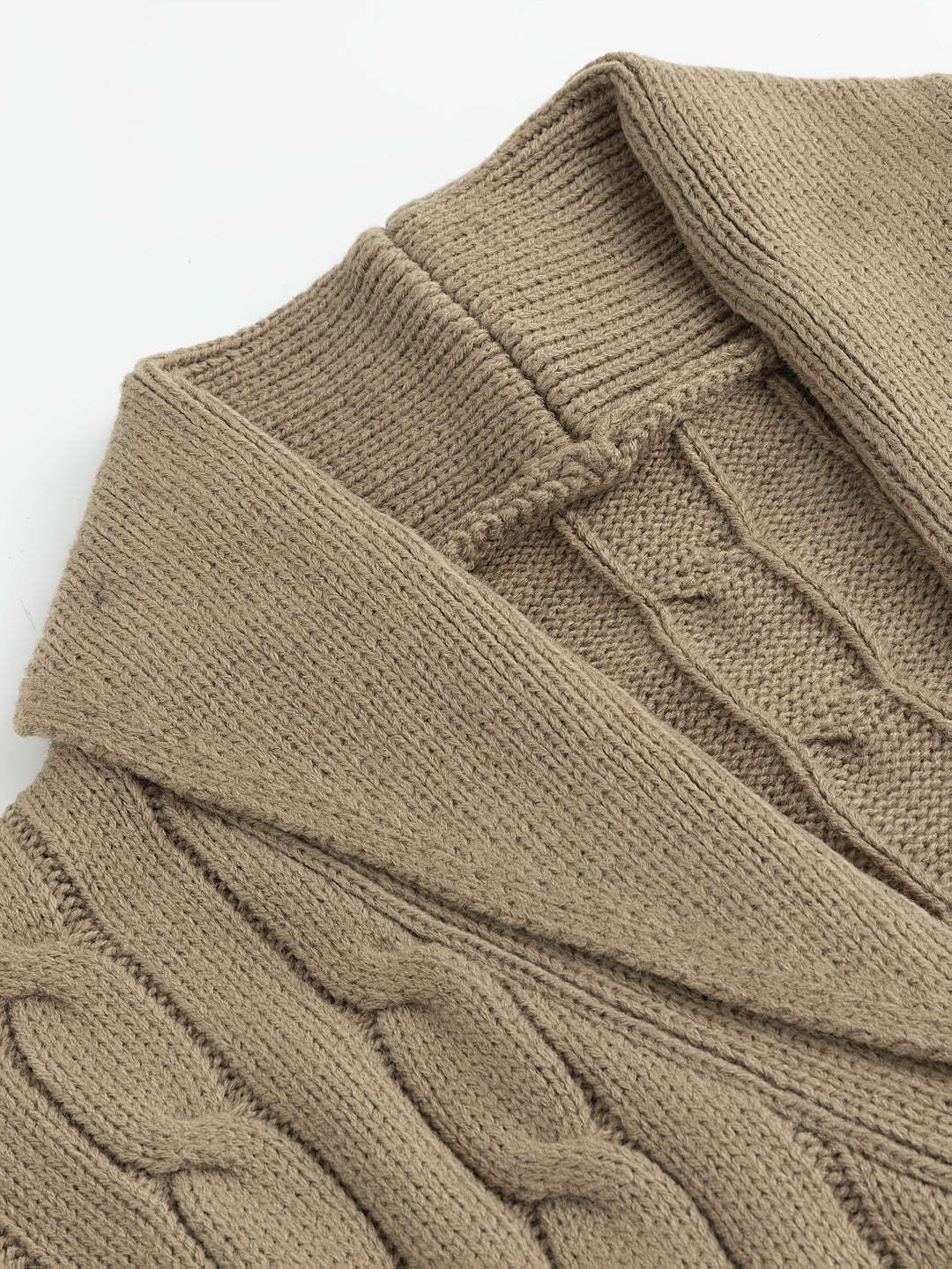 Walter | Schouderkraag Kabelgebreide Cardigan
