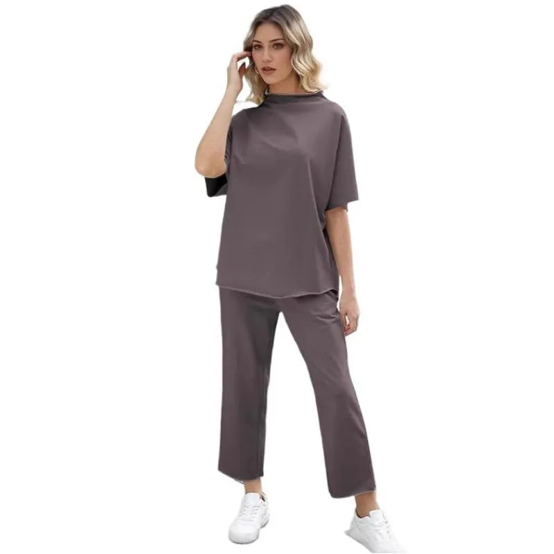 Lisa | Dames broekenset met opstaande hals en culotte