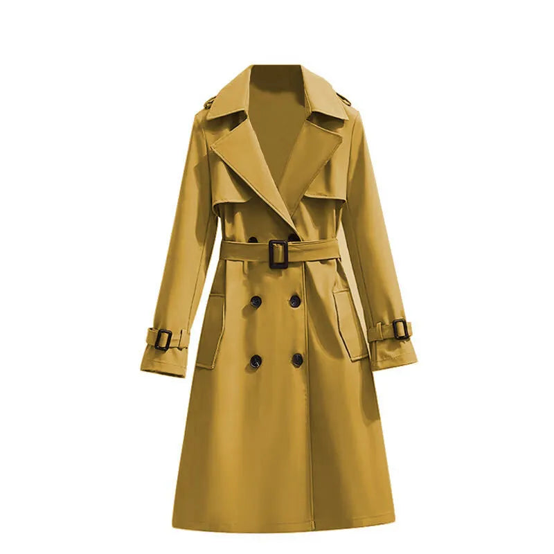 Lina | Dames Trenchcoat met Knoopsluiting en Tailleband