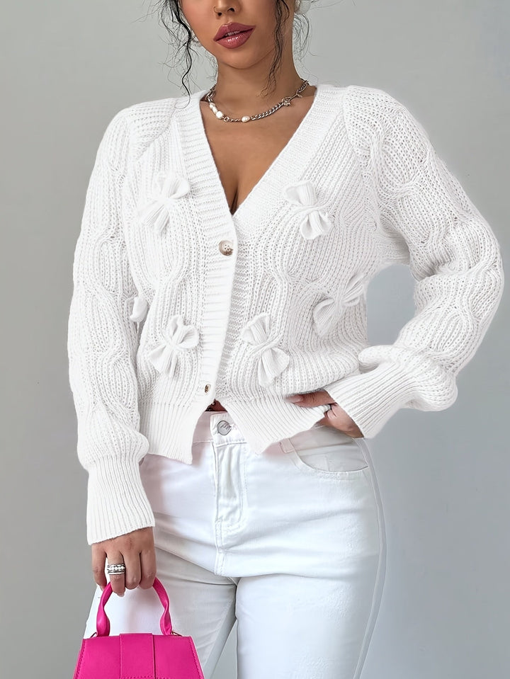 Juniper | Zachte Cardigan met Boogdetail en Lange Mouwen