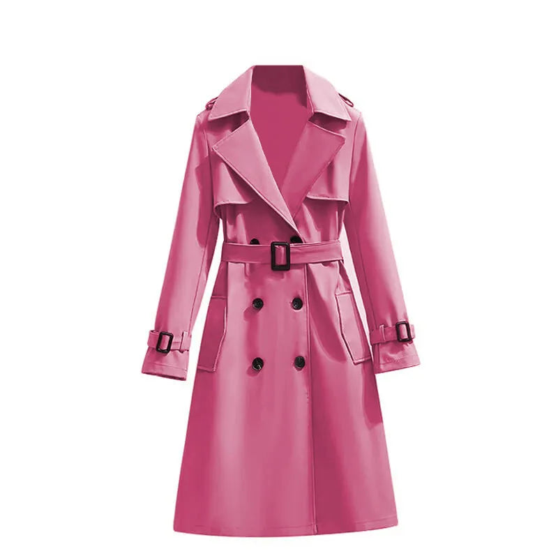 Lina | Dames Trenchcoat met Knoopsluiting en Tailleband