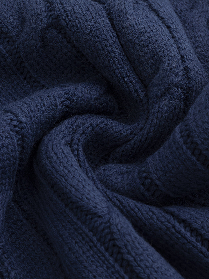 Walter | Schouderkraag Kabelgebreide Cardigan
